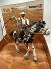Schleich Wild West Cowboy W lasso On Horse 70303  new In Box  Slight Box Damage 