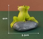Two Frog Back To Back Statue Garden Sculpture Miniature Figurine Home Decor Gift
