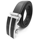 Genuine Leather Belt Mens Ratchet Dress Belts With Adjustable Automatic Buckles