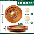Leyndo 20 Inch Wooden Roulette Wheel With 4 Roulette Balls Casino Grade Precisio