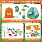 35 Pcs Kids Camping Play Tent With Toy Accessories Pretend Play Set