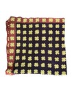 Vintage Granny Square Afghan Crochet 62x62 Throw Blanket 70s 60s Mcm Knit Brown