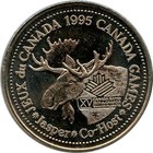 1995 Jasper Canada Jasper The Bear Mascot Moose Souvenir Dollar Medal Token