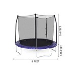 8 Ft Round Trampoline Blue No-gap Enclosure Safety Net Rust-resistant 700lb