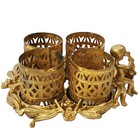 Lipstick Holder Gold Tone Ornate Regency Vintage Vanity Restored 3 