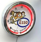 16  Esso Gasoline Motor Oil Gas Station Tiger In Your Tank Sign Red Neon Clock