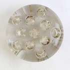 Vintage 3-footed 13 Hole Clear Glass Flower Frog 3  Wide Floral Domed Round