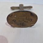 Rustic Cast Iron Standing Cross Religious Decor Filigree Scrollwork Brown 7 Inch