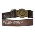 Vtg 1960s Boy Scout Brown Steerhide Belt W insignia Clasp Style Buckle  Bsa 34