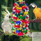Extra Large Bird Toys For Macaws Cockatoos Amazons Chew - Natural Wood Parrot