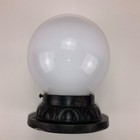 Antique Italian Art Deco Milk Glass Globe Ceiling Light Fixture Cast Metal Pan
