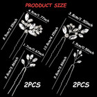 6 Pcs Silver Bridal Hair Pins  Rhinestones Hair Accessories Crystal Wedding U-sh