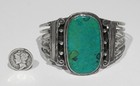 Big Old Pawn 1930s Navajo Green Turquoise Handmade 925 Silver Cuff Bracelet 6 5 