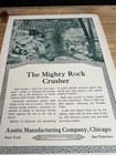 1919 Vintage 7 5x10 Print Ad For Austin Mfg Chicago The Mighty Rock Crusher Nyc