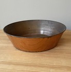 Vintage Hammered Copper Flat Bottom Bowl Dish Pan Patina Planter Cache Pot 9   