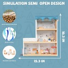 Wooden Dollhouse For Kids  3-story Wood Doll House Playset With Furniture  Acces