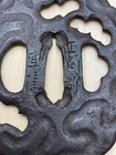 Japanese Tsuba Sword Guard Shigenobu Iron Antique Samurai Katana Openwork A1904