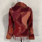 Vintage Boho Wool Knit Blazer Size 12 Southwestern Western Hippie Fringe Jacket