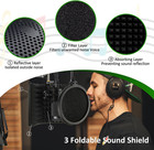 Microphone Isolation Shield With Mic Stand And Pop Filter  Foldable Sound Shield