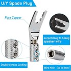 Audio Y Plug Gold   Rhodium Plated Copper Spade Connector For Hifi Speaker Cable