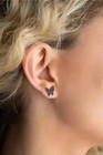 2ct Round Lab Created Black Diamond Butterfly Stud Earrings 14k Rose Gold Plated