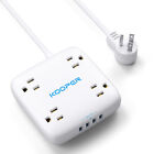 Wall Mountable Usb Surge Protector Power Strip With 4 Usb Ports 6 Outlet Plugs