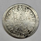1721 Spanish Colonial Silver 1 Real Pistareen Type Genuine Pirate Age  m2