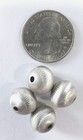 Navajo Handmade Sterling Silver Round Beads With Satin Finish   Stamped Design