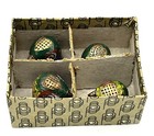 Set Of 4 Cloisonn   Style Bird Head Thimbles Enamel Brass Vintage  Original Box