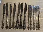 Vintage Lot Of 12 Silverware Assorted Beautiful Silver Plated Knifes