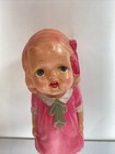 Vintage Celluloid Carnival Doll 1930 Made In Japan Hand Painted Face Blue Eyes