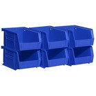  30210 Akrobins Plastic Hanging Stackable Storage Organizer Bin  5 6 Pack Blue