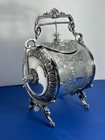 Stunning Scarce Highly Ornate Antique Victorian Silver Plated Biscuit Barrel