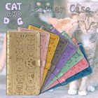 Cute Dog cat Leather Card Holder Case For Iphone 13 12 14 15 Pro Max 11 7 8 xs