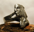 Native American Navajo Silver Indian Chief Head 3 Dimensional Ring Size 4 5