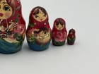 Vintage Hand Made Hand Painted Russian Matryoshka Nesting Dolls Wooden Painted