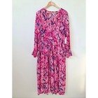 New Chico s Tiers Clear Ikat Maxi Dress Kalmia Pattern Women s 16   Size 3