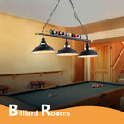 3-light Billiard Pool Table Lights Hanging Over Pool Table  Black Matte Metal Sh