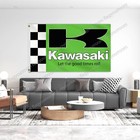 Kawasaki Flag 3x5 Ft Banner Logo Racing Car Garage Wall Decor Sign Motorcycle