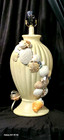 21  Vintage Ivory Fluted  Table Lamp W sea Shell Decor -no Shade