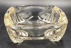 Vintage Art Deco Heavy Glass Footed Square Ashtray 4 5    Cigarette Coaster