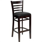 Home Square Hercules Series 31  Ladder Back Bar Stool In Walnut - Set Of 2