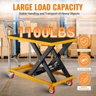 Hydraulic Lift Table Cart 1100lbs Manual Single Scissor Lift Table W wheel 35 4 