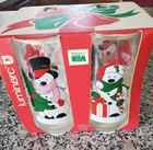 Luminarc Christmas Tumblers Glasses Set Of 4 Vintage 16 Oz Usa Made New