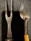 Butterscotch Bakelite Flatwear Vintage 6 Spoons 1 Serving Fork Mark Stealing