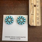 Native American Navajo Indian Cluster Post Blue Turquoise Earrings Wow Zuni  e