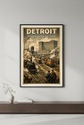      Detroit Rail Yards Poster - Vintage Transport Art - 24x36    - Retro Decor