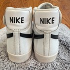 Nike Blazer Mid  77 Vintage White Leather Black Swoosh High Top Sneaker Youth 1y