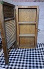 Vintage Country Washboard Wall Cabinet Barn Scene Storage Shelf Farmhouse Decor
