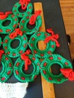 Vintage Crocheted Mini Wreaths Made Into A Christmas Tree-needlepoint Trunk